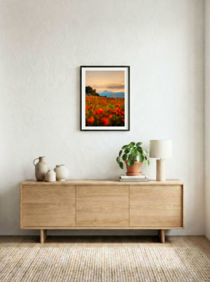 Puy de Dôme et Coquelicots N°1 – Tirage d&rsquo;Art