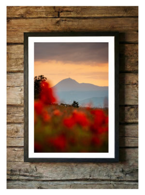 Puy de Dôme et Coquelicots N°2 – Tirage d&rsquo;Art